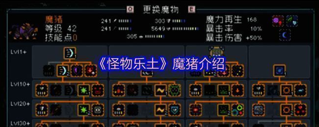 魔猪角色立绘展示，体型圆润手持法杖，周身环绕绿色能量光环