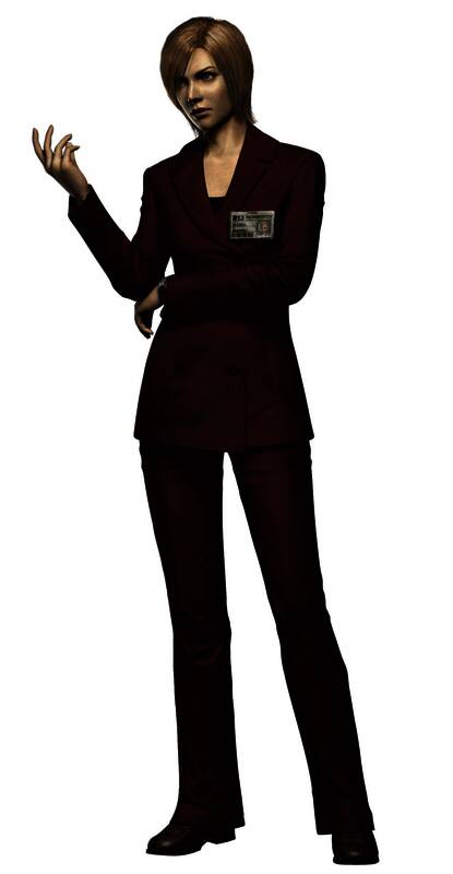 年轻时的艾丽莎站在浣熊市街头，手持采访设备，神情坚定