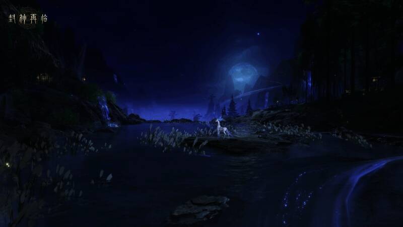 河洛奇图玩法场景展示，四位玩家组队探索神秘地图，祭坛中央散发光芒