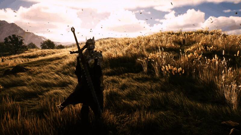 玩家在雪原中进行战斗，背景是冰川山脉