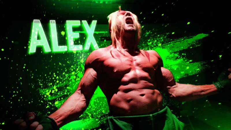 阿里克斯出招演示图，展现其独特的近身快攻风格