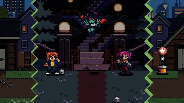 战斗场景展示，角色施展连招特效华丽，敌人被击飞状态