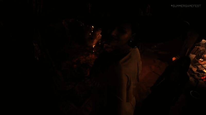 一间破败的研究室内部，桌上散落着文件与实验器材，墙上贴有熟悉的保护伞公司标志