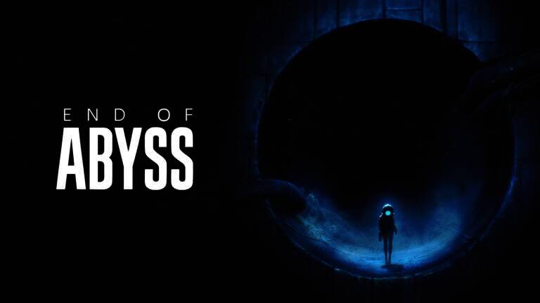 《深渊末日》游戏场景展示，阴暗环境中主角手持武器警惕前行