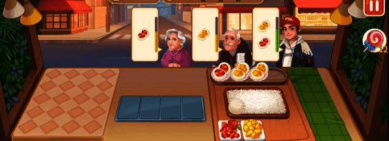 游戏中大拇指图标出现在屏幕中央，手指正准备滑动操作