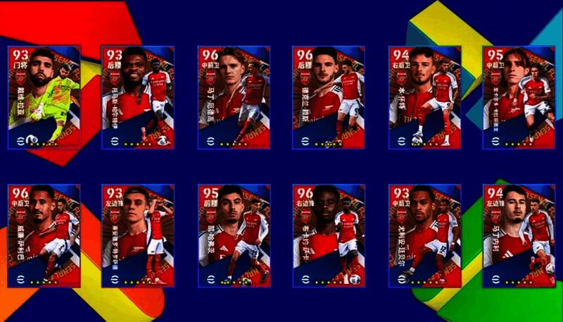 阿森纳精选球员阵容展示图