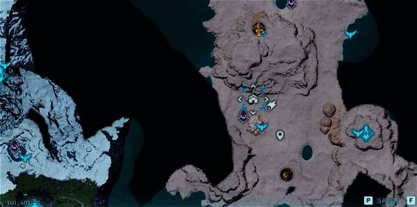 夜晚视角下的性转药商人营地，灯光昏黄，周围有帕鲁巡逻