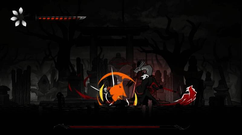 主角“灵”身着武士装束，手持长剑穿越于灵异世界中