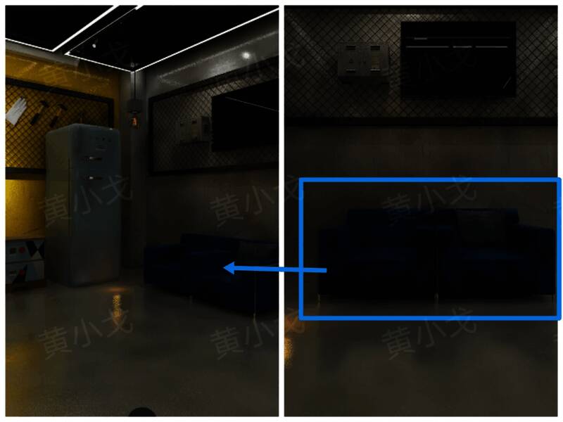 第二个沙发右边放有一个抱枕，位置明显