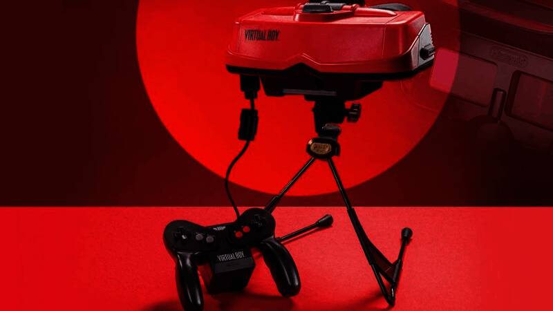 Virtual Boy早期广告宣传画面，突出其3D立体视觉效果