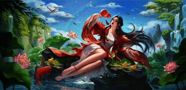 新将【莫琼树】角色原画，蝉鬓如云，肌肤胜雪，宛如仙子下凡