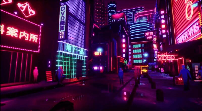 主角穿梭于空旷地铁站中，背景光线昏暗神秘