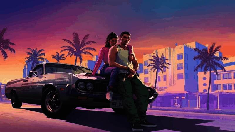 《GTA6》游戏场景截图，展现繁华都市与街头元素