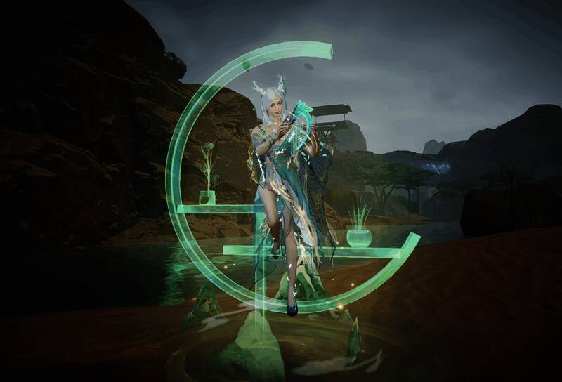 《星球：重启》尖叫戈壁绿洲场景截图，玩家互动氛围温馨惬意