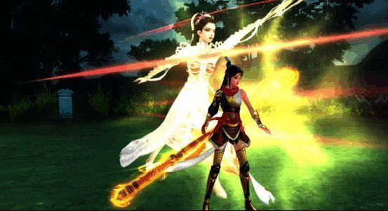 三打白骨精战斗场景，角色施展技能与幻化成普通人的白骨精对战