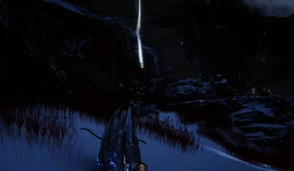 游戏地图天水集西南方向场景，显示通往瀑布的小径