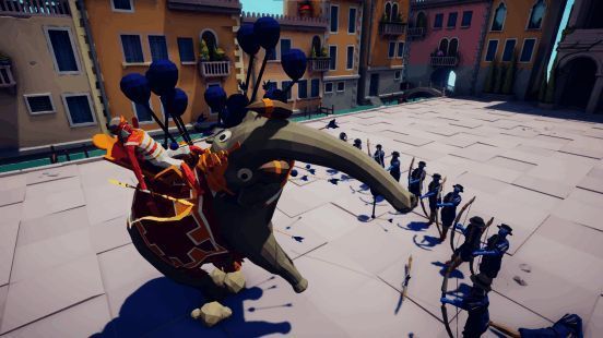 弓箭手远程射击战象的战斗场景