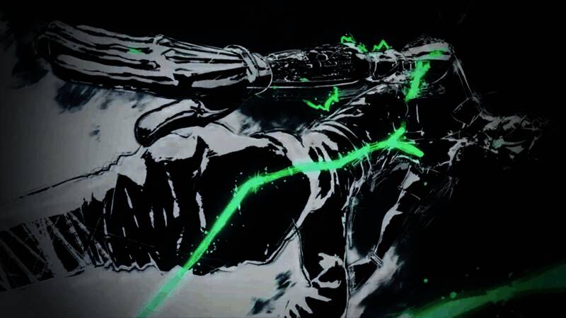 游戏战斗画面，敌人被斩断瞬间的特效处理极具视觉冲击力