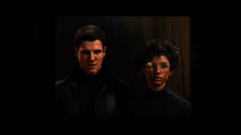 高空跳伞动作镜头，邦德从飞机跃下，城市夜景灯火辉煌，天空星光点点