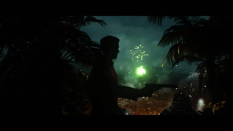 豪华宴会现场画面，邦德身着西装，神情冷峻地穿梭于人群之中收集情报