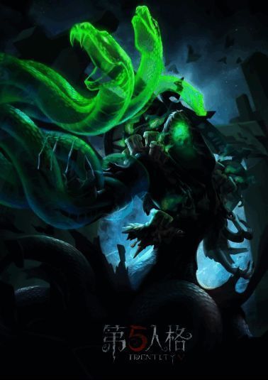 黄衣之主身穿漆黑长袍，右臂化作三条荧光绿蛇，散发阴森气息