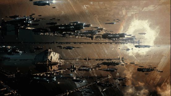 战斗画面展示，星际战舰在太空中激烈交火，背景为爆炸特效与星球轮廓