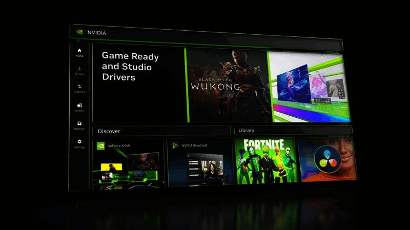 NVIDIA应用程序界面展示，显示深色和浅色主题切换选项以及无障碍功能设置面板