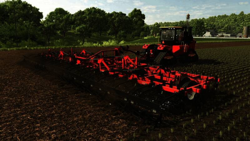 农机在田野中作业的画面，展现游戏场景真实度