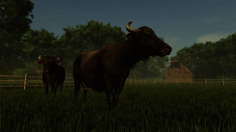 农田中种植着不同作物的游戏画面