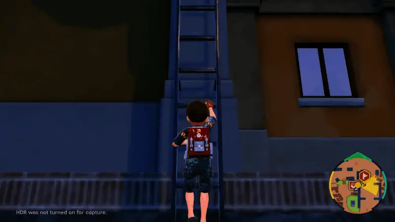 雪地探险场景，雪花飘落效果自然，地形积雪层次分明