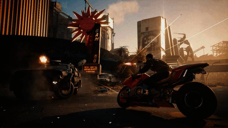 《赛博朋克2077》Switch 2版宣传演示截图，展示游戏在新平台上的表现