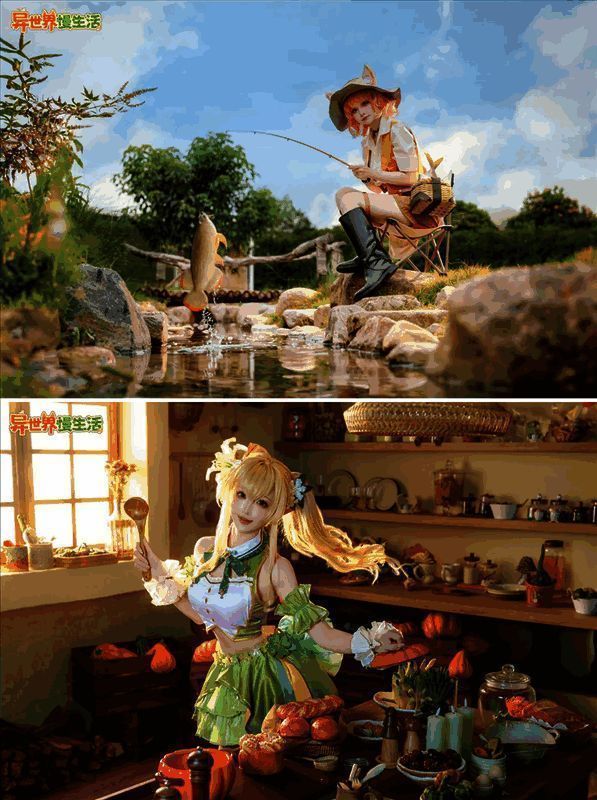 玩家与NPC互动场景，展示游戏社交与经营元素