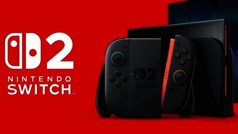 任天堂官方公告截图，背景为Switch 2主机概念图