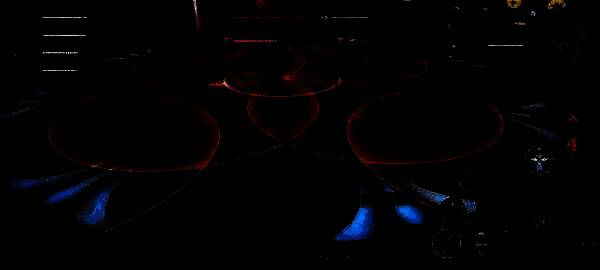 Boss释放魔导激光α技能的画面，四道激光呈十字形扩散开来