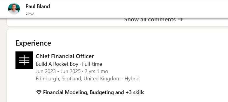 Build a Rocket Boy高管Paul Bland离职公告相关截图