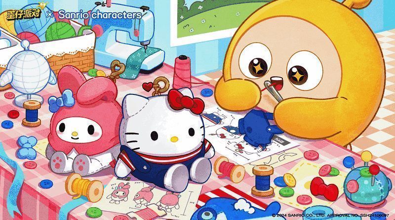 游园会场景热闹非凡，蛋仔们与三丽鸥角色共舞庆祝联动开启