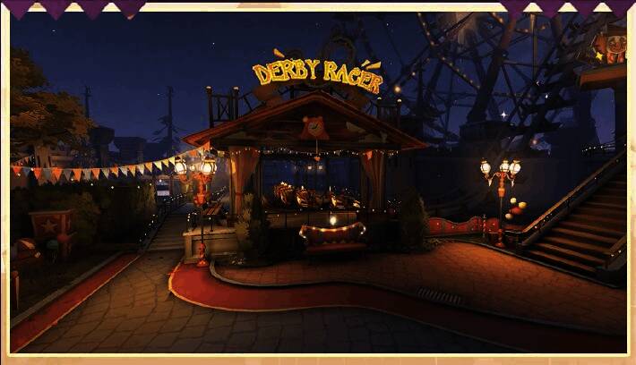 月亮河嘉年华地图全景展示，游乐设施错落有致，气氛热闹非凡