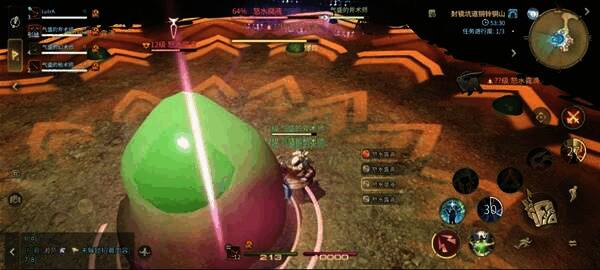 怒水露滴分布在场地不同角落，玩家需判断最佳集火点