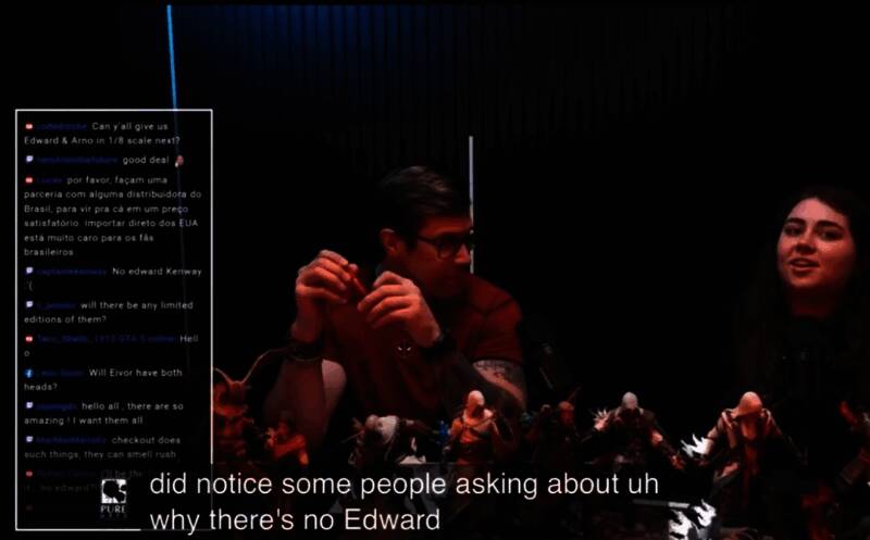 手办设计草图局部放大，隐约可见爱德华身着不同于原作的服装造型