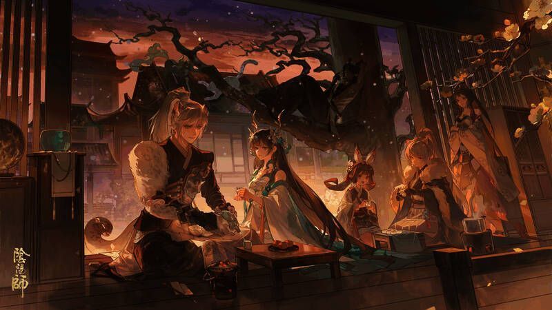 限定插画「天欲雪」展示，画面唯美，雪景与角色神态细腻刻画