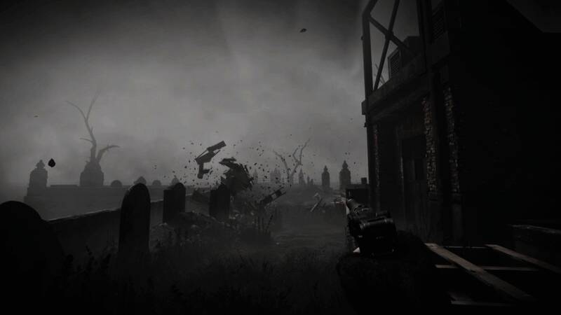 角色在密林中穿行，周围阴影重重，仿佛随时会有危险袭来，渲染出极强的恐惧氛围