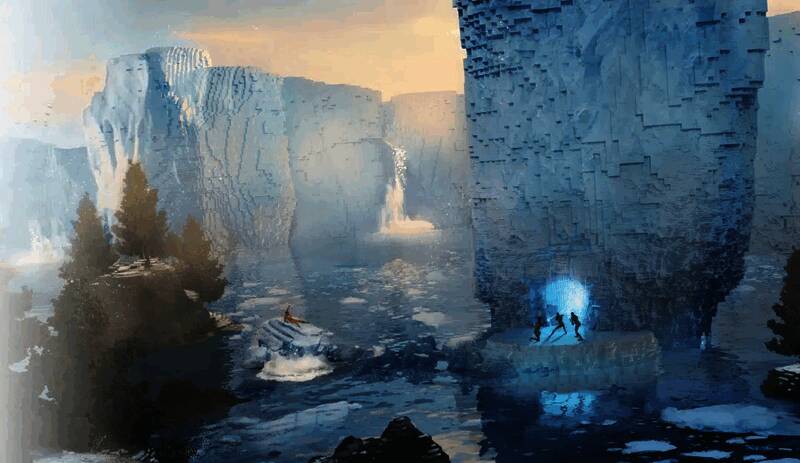 角色身着特种装备，手持枪型建造工具，在洞穴环境中进行探索