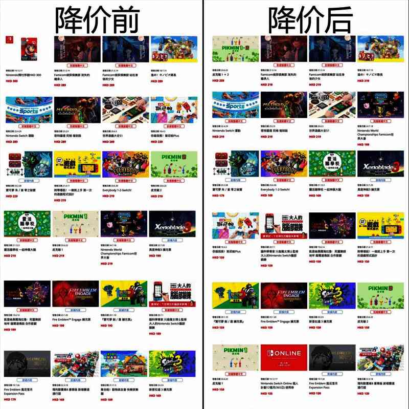 任天堂港服游戏降价前后对比图三