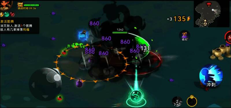 遗迹场景展示丰富的敌人与宝藏分布