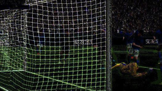 拉姆精准传中瞬间，队友高速插上准备射门