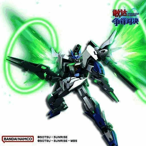 敢达00天翔型莫比乌斯机体正面展示，造型炫酷充满科技感