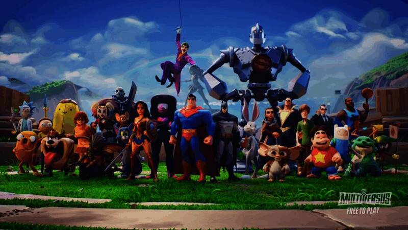 《华纳大乱斗》游戏封面图，多个经典角色集结登场