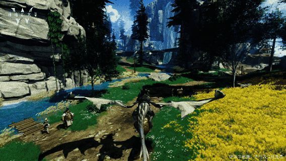 动态展示游戏内风景，包括雪山、森林与夕阳下的草原