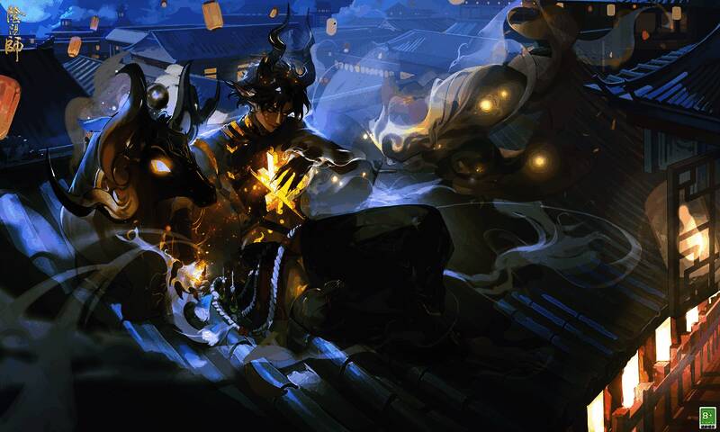 鬼金羊在梦境中穿行，周围漂浮着孩童遗失的玩物