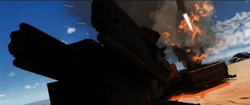 玩家视角下的海上战斗，远处可见敌方战列舰轮廓